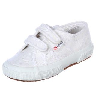 Superga Childrens 2750 JV Classic White Velcro Strap Shoes