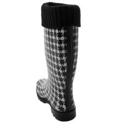 Bamboo by Journee Womens Houndstooth Rain Boots
