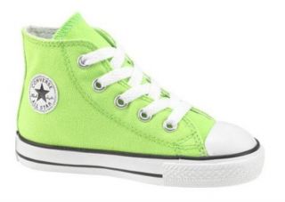 Taylor All Star Hi Top Toddlers Neon Green Canvas Shoes size 10 Shoes