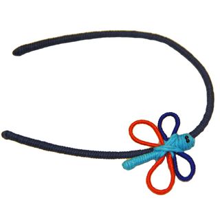 Cotton Yarn Navy Butterfly Headband (Colombia)