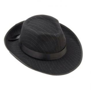 Pin Striped Black Fedora Hat Costume Accessory Clothing