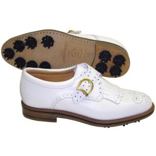 Aerogreen Ladies White Classic Buckle Golf Shoes