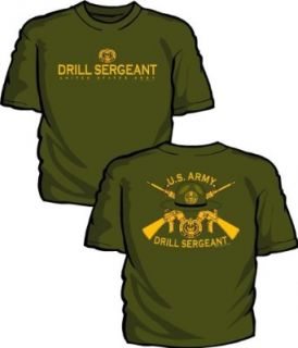 US Army Drill Sergeant T Shirt, XXL, Olive Green Clothing