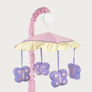 Sweet JoJo Designs Pink and Purple Butterfly Crib Mobile