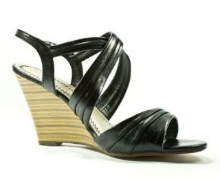 City Classified Black Open toe Wedge Insure S Shoes