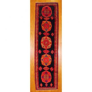 Persian Hand knotted Hamadan Navy/ Red Wool Rug (38 x 134) Was $499
