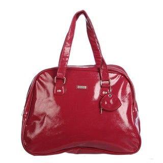Ellen Tracy Red Metallic Carry On Tote