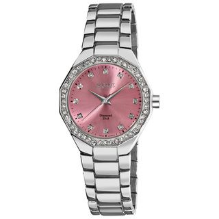 August Steiner Womens Diamond Swiss Quartz Bracelet Watch
