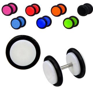 Surgical Steel Colored Acrylic Illusion Plugs