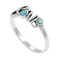 Tressa Sterling Silver Turquoise Love Ring