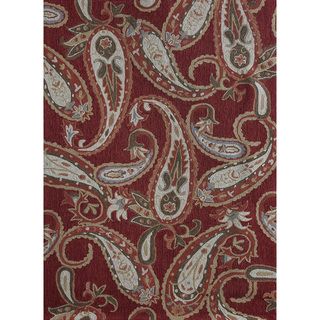 Hand hooked Charlotte Red Paisley Rug (76 x 96)