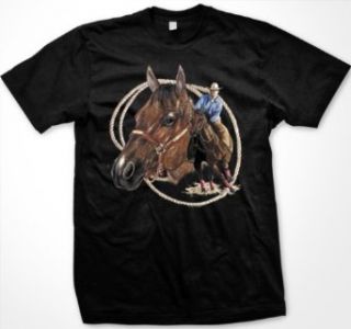 Cowboy Riding Horse Mens T shirt, A Man And His Horse