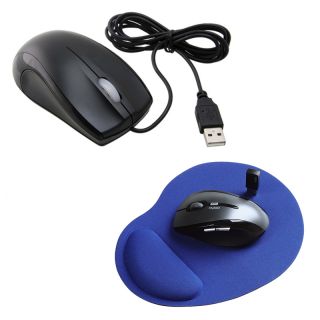 Black USB Optical Scroll Mouse/ Wrist Comfort Mousepad Today $6.14