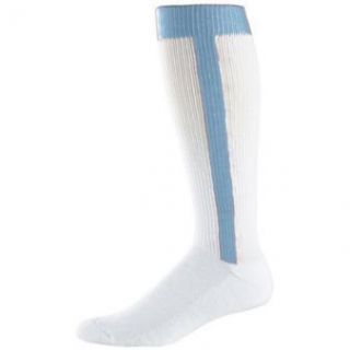 Adult Baseball Stirrup Socks   White and Light Blue