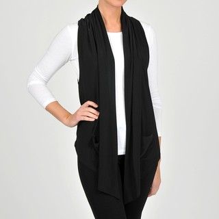 Lennie for Nina Leonard Womens Black Jersey Knit Fashion Vest