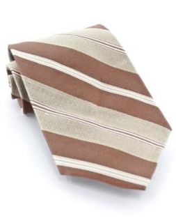 Joseph Abboud Tan Brown Woven Silk Tie Long Clothing