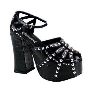 Inch Black Platfom Shoes Chunky Heel Black Gothic Shoes Pyramid