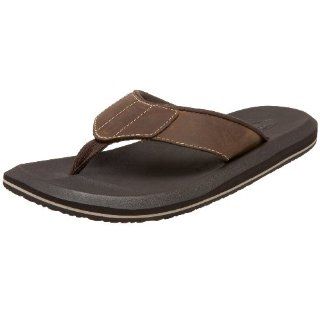 Sanuk Mens Leather Lazy Boy II Sandal,Brown,7 M US Shoes