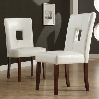 ETHAN HOME Alsace White Faux Leather Side Chairs (Set of 2