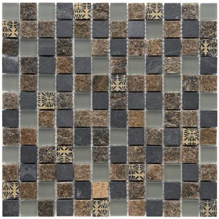 Somertile Granstone Fauna 1 inch Rosa Stone and Glass Mosaic Tiles