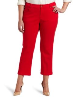 Jones New York Womens Plus Size 5 Pocket Jean, Cherry
