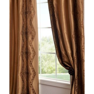 Chai Embroidered Faux Silk 108 inch Curtain Panel