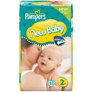 PAMPERS New Baby   Paquet de 62 couches   Taille 2   A partir de 3 kg