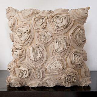 Beige Rosette 22 inch Decorative Pillow Today $111.99