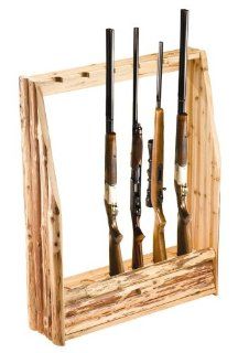 Rush Creek Log Cabin Style Gun Rack with Storage Sports