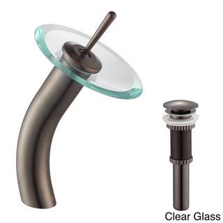 Kraus Single Lever Vessel Glass Waterfall Oil Rubbed Bronze Faucet