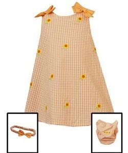 Rare Editions 3 piece Orange Sunflower Dress (18 months)