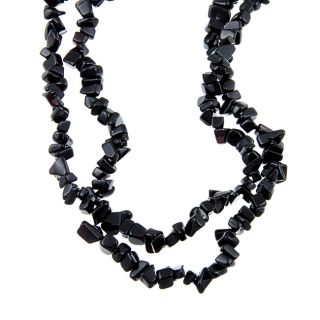 Angelina DAndrea Onyx Nugget 54 inch Endless Necklace