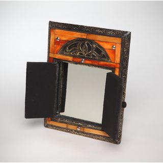 Hand Carved Mirror with Doors (Morocco)