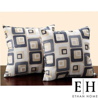 ETHAN HOME Square Print 18 inch Throw Pillows (Set of 2)
