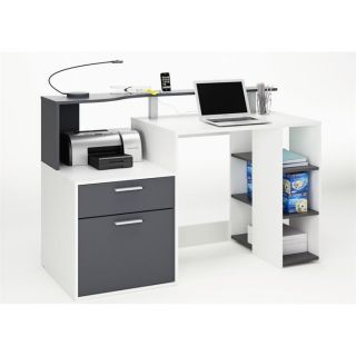 ORACLE Bureau multimedia 140cm blanc et gris   Achat / Vente BUREAU