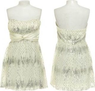 Dress W/ Sequin Mesh Overlay [1PNXNAAO], 101 White, 13 Clothing