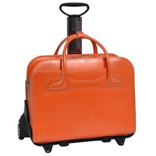 McKlein Orange Willowbrook Detachable Wheeled Laptop Briefcase