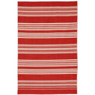 DR 116 Red Flat Woven Wool Contemporary Area Rug (2 6 X 8