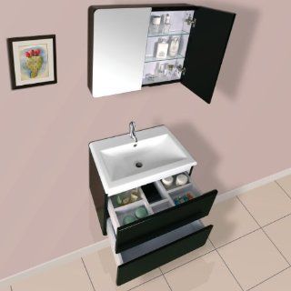 DreamLine DLVRB 104 BK Wall Mounted Modern Bathroom Vanity with