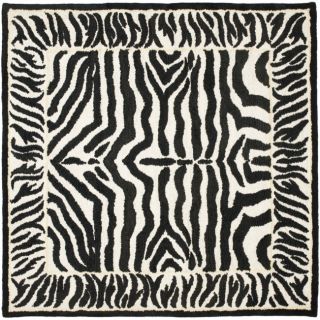 Handmade Rodeo Drive Zebra Black/ Off White Wool Rug (6 Square) Today