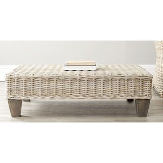 Safavieh Leary Washed Natural Wicker Bench