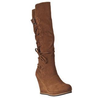 Riverberry Womens Chandler Chestnut Wedged Boots