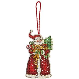 Susan Winget Santa Ornament Counted Cross Stitch Kit 2 3/4X4 3/4 14