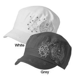 Adi Designs Womens Embellished Military Cadet Hat