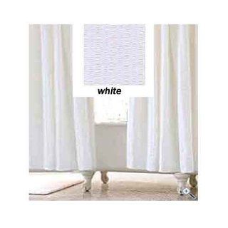 72 Wide X 108 Extra Long White Plisse Shower Curtain