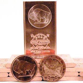Half Pound 999 Pure Copper Bullion Bar and 2 Coin Set