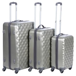 Olympia Yellowstone Rice Gold 3 piece Hardside Spinner Luggage Set