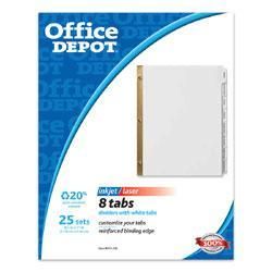 Office Depot 8 tab Index Dividers with White Labels
