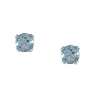 Glitzy Rocks Sterling Silver 4 mm Swiss Blue Topaz Stud Earrings