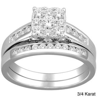 10k White Gold Imperial Diamond Bridal Ring Set